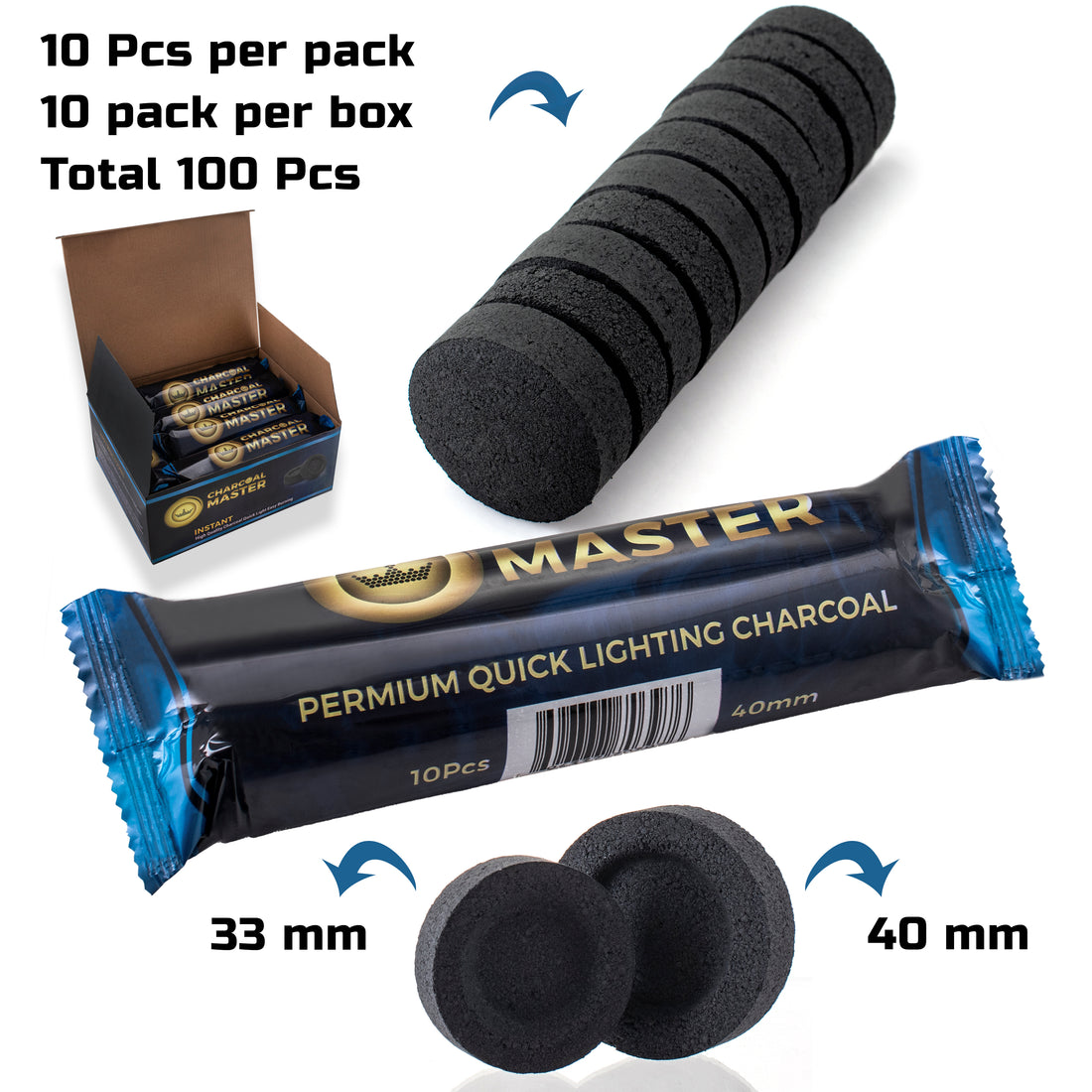 40mm premium quality quicklight charcoal